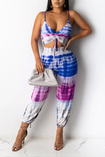On-trend Tie Dye Tie-wrapped Trousers Suit
