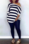 Pocket Striped Casual Two-piece Set