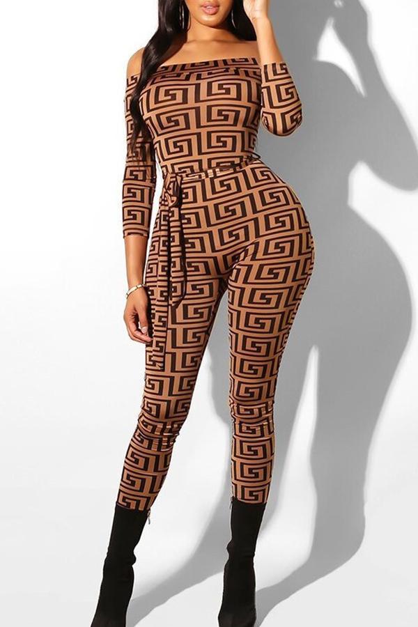 Fashion Elegant Geometric Print Jumpsuit