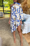 Asymmetrical Ruffled Sexy Elegant Print One-sleeve Dress