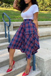 Classic Fashion Pocket Plaid Casual All-match Skirt