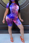 Tie-dye Round Neck Casual Fashion Home Sports Suit