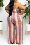 Printed Casual Sleeveless Wide-leg Jumpsuit(Plus Size)