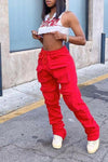 Casual Solid Color Three Dimensional Pocket Pants