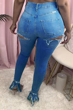 Personalized Ripped Skinny Split Jeans