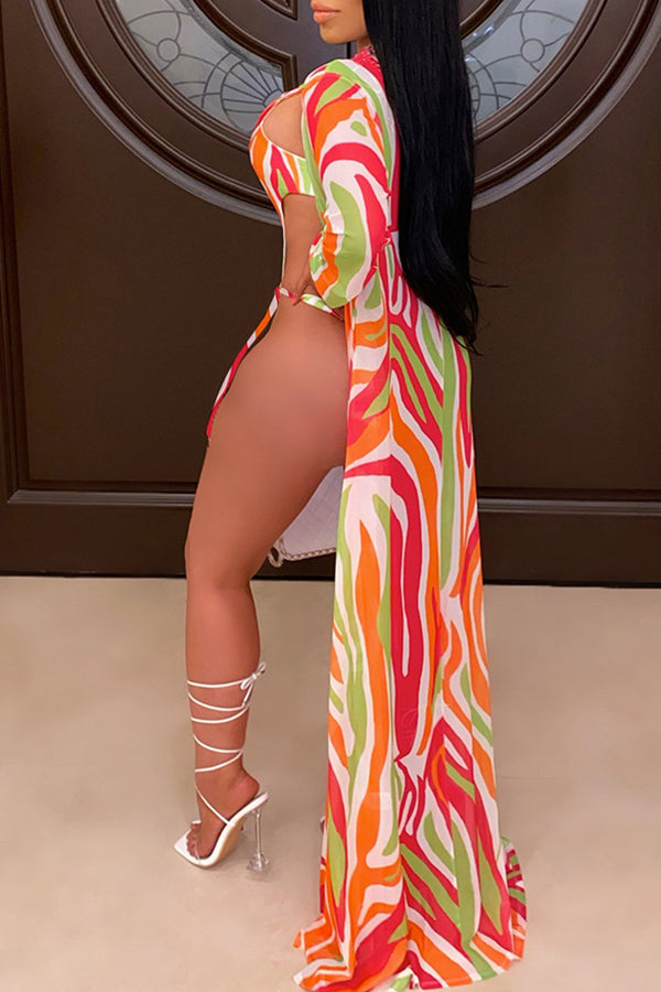 Fashion Printed Strappy Two Piece Swimsuit