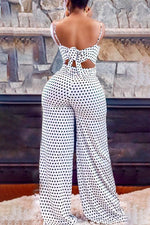 Fashion Polka Dot Print Suspender Jumpsuit