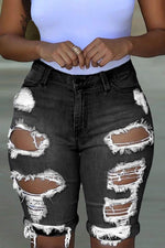 Personalized Ripped Denim Shorts