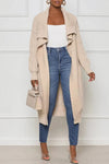 Casual Solid Color Long Knit Cardigan