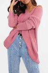 Loose Pullover V Neck Long Sleeve Sweater