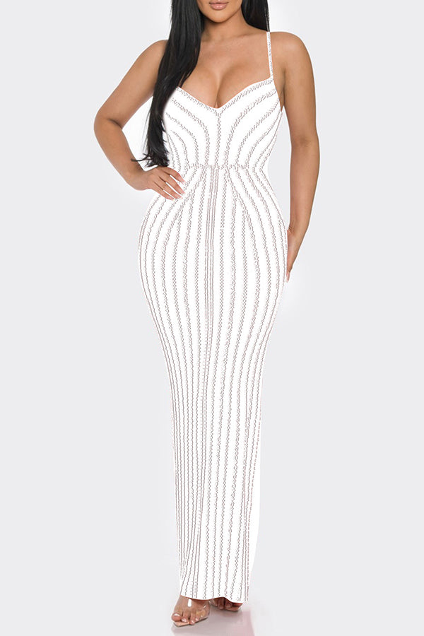 Elegant Solid Color Bust-wrapped Maxi Dress