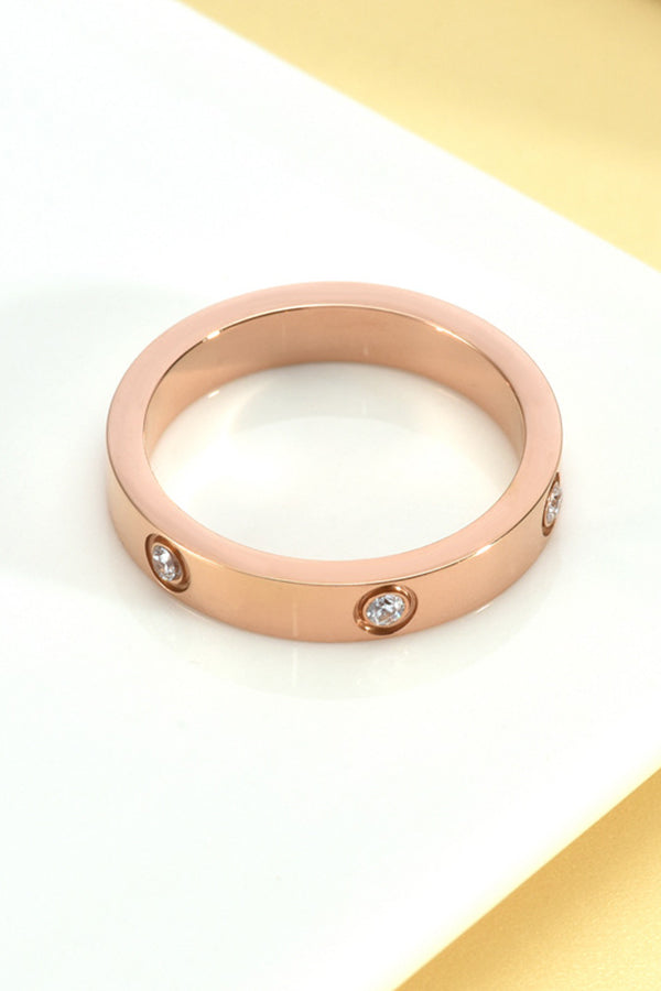 Diamond-set Titanium Steel Ring