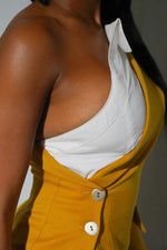 Asymmetrical Contrast One-shoulder Lapel Buttoned Chic Elegant Blazer Mini Dress