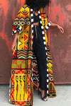 Ethnic Print Casual Fashion Long Coat
