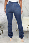 Personalized High Rise Slim Fit Pleated Jeans