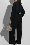 Commuter Single Breasted Long Sleeved Jumpsuit (Without Belt)