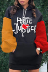Personalized Contrasting Color Sleeve Letter Hoodie