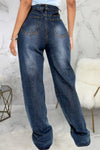 Personality Hole Stretch All Match Straight Leg Jeans