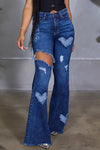 Fashion Love Ripped High Waist Flared Jeans