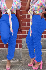 Trendy Solid Color Smocked Straight Leg Pants