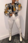 Fashion Retro Three-Dimensional Flower Loose Single-Breasted Button Cardigan Short Coat