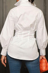 Sexy Slim Suit Button Cardigan White Shirt