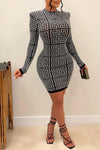  Fashion Tight Knit Slim Sweater Bottom Mid Length Dress
